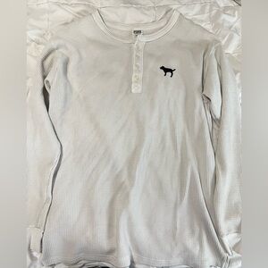 Victoria's Secret PINK White Long Sleeve Shirt